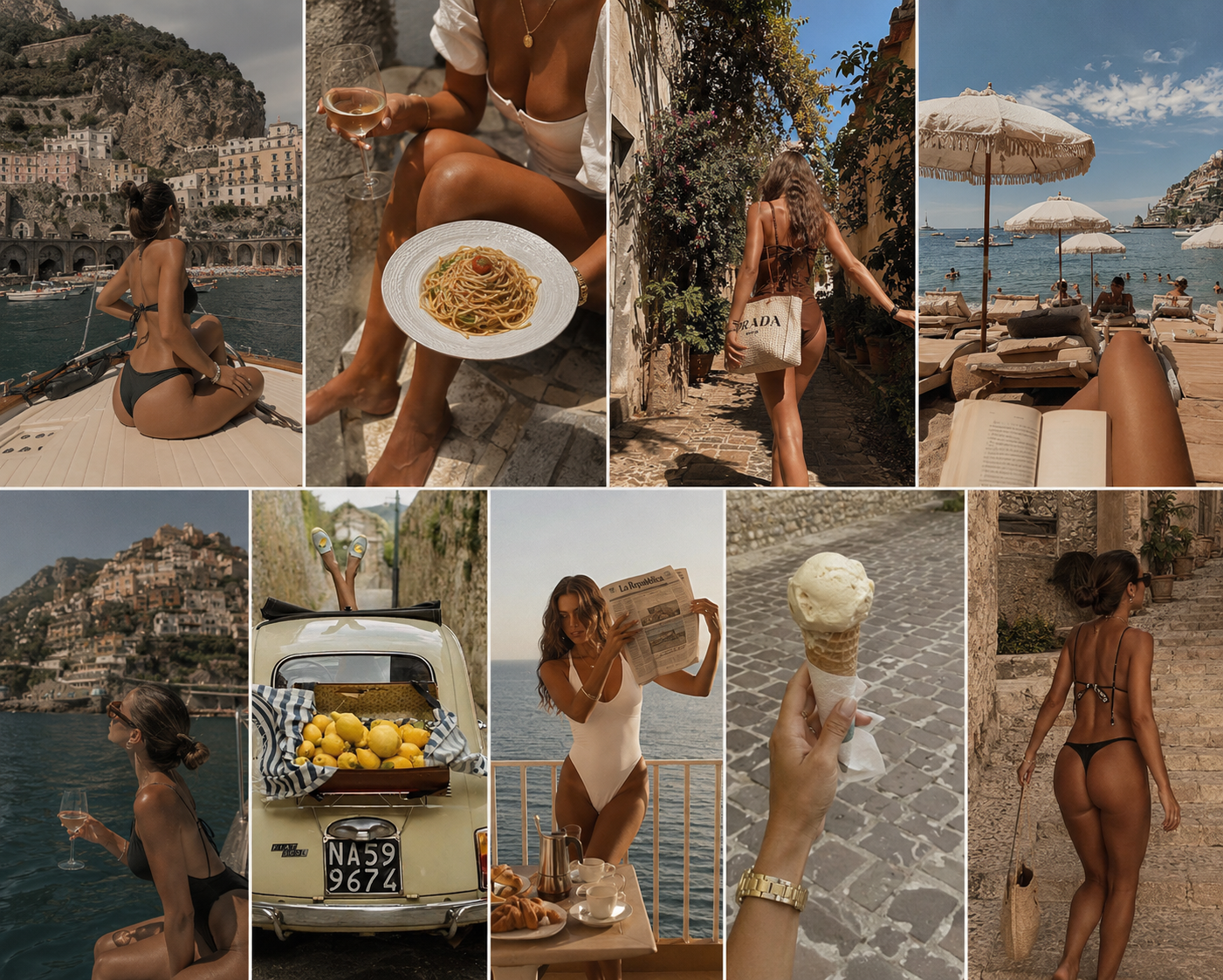 Mood board of Amalfi coast inspiration
